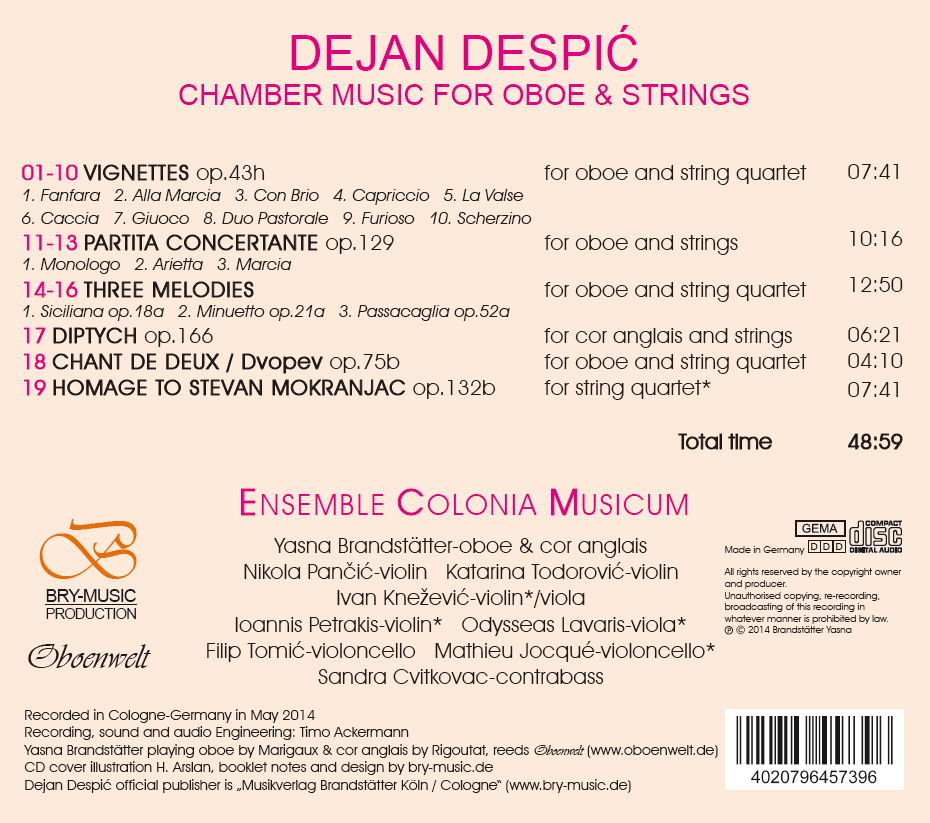 CD-Chamber music for Oboe & Strings